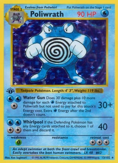 Poliwrath Pokémon card, number 13