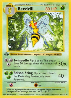 Beedrill Pokémon card, number 17