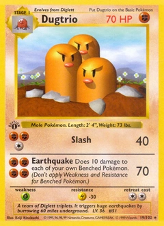 Dugtrio Pokémon card, number 19