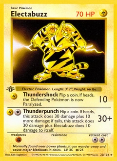 Electabuzz Pokémon card, number 20