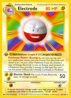 Electrode Pokémon card, number 21