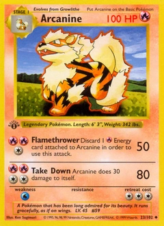 Arcanine Pokémon card, number 23