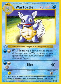 Wartortle Pokémon card, number 42