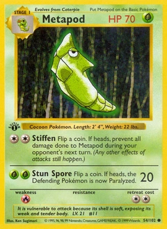 Metapod Pokémon card, number 54