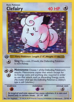 Clefairy Pokémon card, number 5