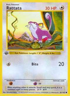 Rattata Pokémon card, number 61