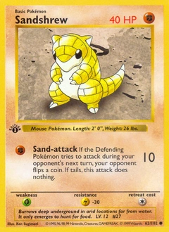 Sandshrew Pokémon card, number 62
