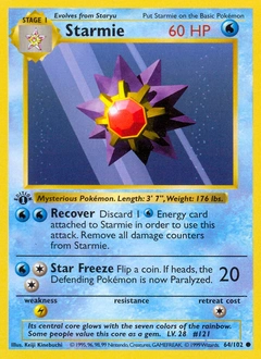 Starmie Pokémon card, number 64