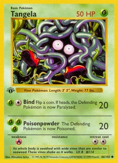 Tangela Pokémon card, number 66