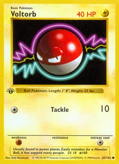 Voltorb Pokémon card, number 67