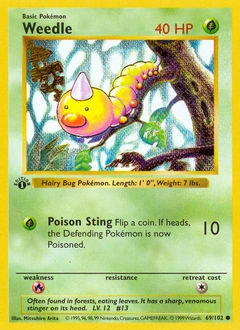 Weedle Pokémon card, number 69