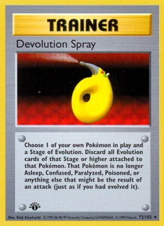 Devolution Spray Pokémon card, number 72