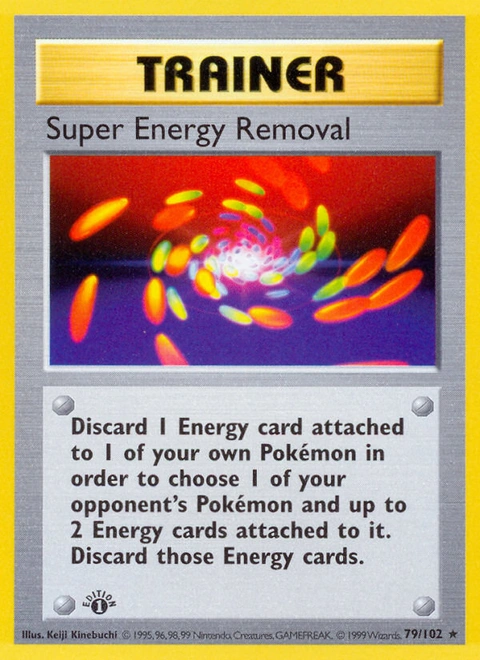 Super Energy Removal Pokémon card from Base, number 79 (1st Edition print)