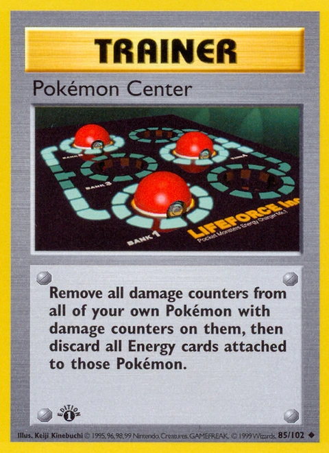 Pokémon Center Pokémon card from Base, number 85 (1st Edition print)