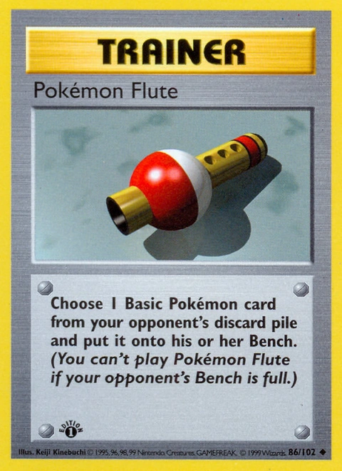 Pokémon Flute Pokémon card from Base, number 86 (1st Edition print)