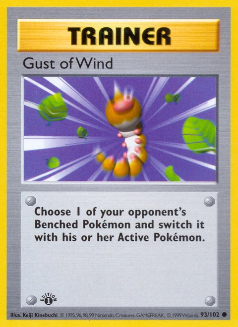 Gust of Wind Pokémon card from Base, number 93 (1st Edition print)