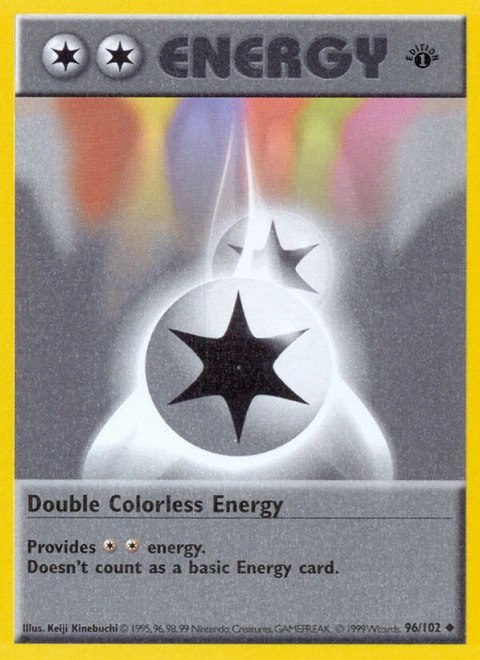 Double Colorless Energy Pokémon card from Base, number 96 (1st Edition print)