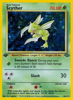 Scyther Pokémon card from Jungle, number 10