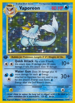 Vaporeon Pokémon card from Jungle, number 12
