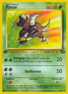Pinsir Pokémon card from Jungle, number 25