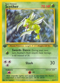 Scyther Pokémon card from Jungle, number 26
