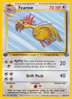Fearow Pokémon card from Jungle, number 36