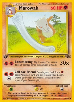 Marowak Pokémon card from Jungle, number 39