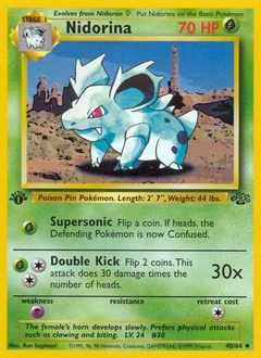 Nidorina Pokémon card from Jungle, number 40