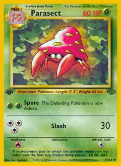 Parasect Pokémon card from Jungle, number 41