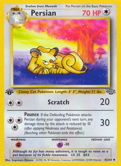 Persian Pokémon card from Jungle, number 42