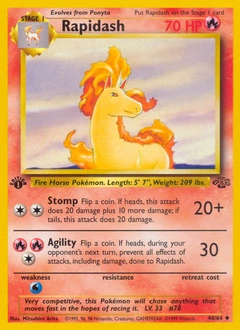Rapidash Pokémon card from Jungle, number 44