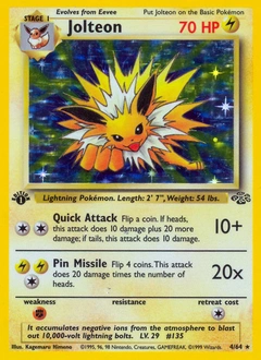 Jolteon Pokémon card from Jungle, number 4