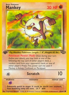 Mankey Pokémon card from Jungle, number 55