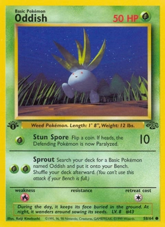 Oddish Pokémon card from Jungle, number 58