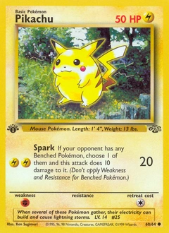 Pikachu Pokémon card from Jungle, number 60
