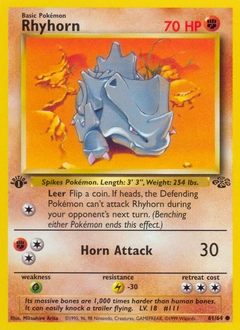 Rhyhorn Pokémon card from Jungle, number 61