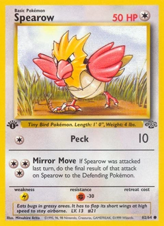 Spearow Pokémon card from Jungle, number 62