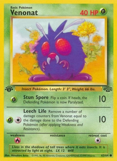 Venonat Pokémon card from Jungle, number 63