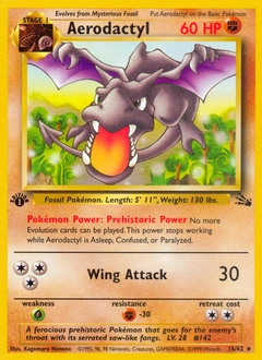 Aerodactyl Pokémon card, number 16
