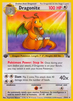 Dragonite Pokémon card, number 19