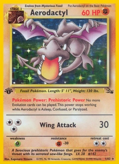 Aerodactyl Pokémon card, number 1