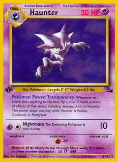 Haunter Pokémon card, number 21