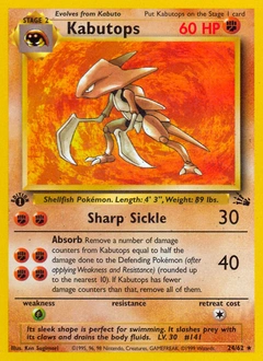 Kabutops Pokémon card, number 24