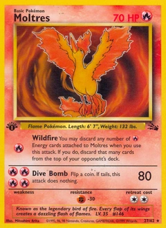 Moltres Pokémon card, number 27
