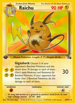 Raichu Pokémon card, number 29