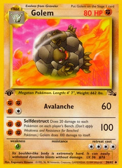 Golem Pokémon card, number 36