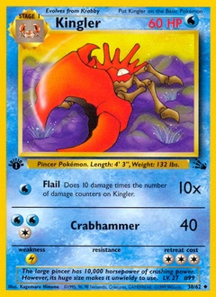 Kingler Pokémon card, number 38