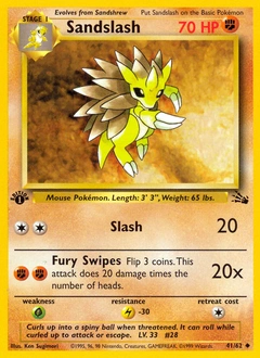 Sandslash Pokémon card, number 41