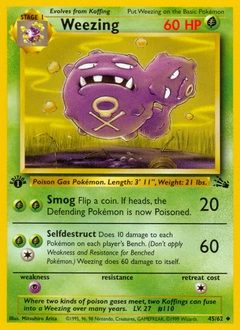 Weezing Pokémon card, number 45