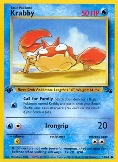 Krabby Pokémon card, number 51